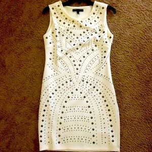 White Studded Bodycon Dress